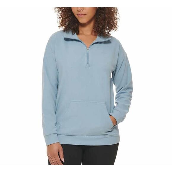 Marc New York Ladies' Ribbed Quarter Zip Blue size Medium - Picture 6 of 6